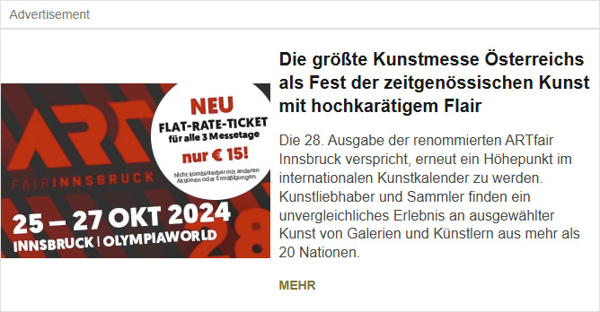Textbild-Anzeige — Beispielsujet ART Innsbruck