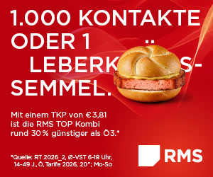 Rectangle 300 × 250 — Ihre Platzierung, Beispielsujet RMS Austria