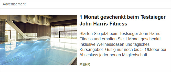 Textbild-Anzeige — Beispielsujet John Harris Fitness