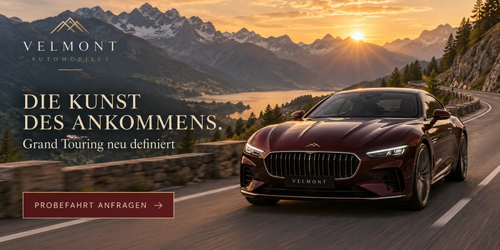 Headerbranding — Beispielsujet Velmont Automobiles