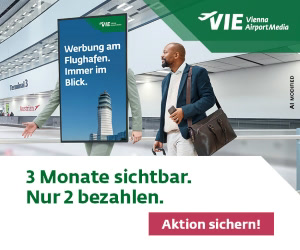 Rectangle 300 × 250 — Ihre Platzierung, Beispielsujet Vienna Airport Media